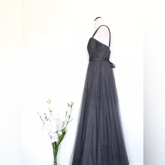 Revelry Rosalie Tulle Convertible Bridesmaid Dress Gray SZ 8 - Picture 9 of 13